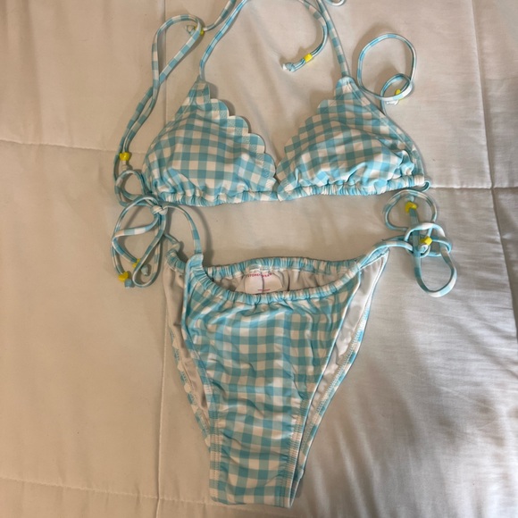 Stoney clover lane: blue and white bikini set | Size: Small/Medium - Picture 2 of 3